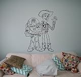 トイストーリーBuzz Sheriff Woodyビニールデカール壁ステッカーCartoonsホーム内部子供キッズ部屋リムーバブル装飾4 ( Tsy )