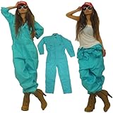 つなぎ　オールインワン　長袖　ロング丈パンツ　作業着　イベントオールインワン　エメラルドブルー　L ONE0105（9000-3）ワークウェア