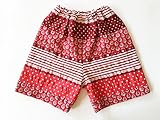 ベベクチュール(ベビー用品専門店) 夏の涼しいリラックスコットンパンツ赤の花柄