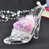 プリザーブドフラワー 花花 シンデレラ ガラスの靴 お祝い プチギフト プレゼント ギフト 枯れないお花 (エレガンスリラ パープル)