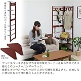 ハンガーラック 衣類収納 洋服掛け 洋服かけ 木製棚式コーナーハンガーラック