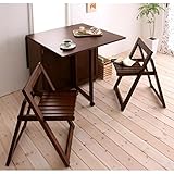 ダイニングセット 3点セット【kippis!】ブラウン 天然木バタフライ伸長式収納ダイニング【kippis!】キッピス