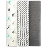 100% Organic Cotton Muslin Baby Swaddle Blankets Perfect for Boys and Girls Giraffe/Grey/White/Chevr