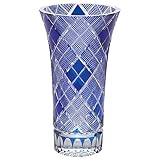 NARUMI グラスワークス チェック 花瓶(青) 20cm GW6051-231BL