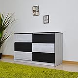 チェスト 幅120 3段 タンス ローチェスト 整理ダンス モノトーン 完成品 AYU-3-369-F (ホワイト)