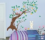 Pop Decors PT-0065-Va Beautiful Wall Decal Bunny and Fruit Tree [並行輸入品]