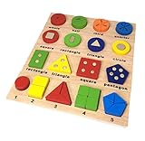 【KUENTAI】形合わせの差し込む パズル 棒さし 形合わせ はめこみ パズル 幾何認識 数字 分数 雑貨 おもちゃ キッズ (4点セット)