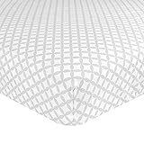 Just Born Cotton Fitted Crib Sheet, Hampton Grey by Just Born