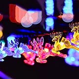 DoubleTop ソーラーパネル LED イルミネーション LED ライト 飾り エルク 電飾 屋内 屋外 防雨 20灯4.8ｍ 祝日装飾/結婚式/ハロウィン/クリスマス/パーティ/演出/ガーデニン