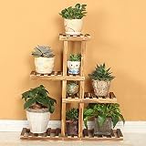 J-園芸ラック ラワースタンド 4段フラワーラック木製古典的な植物パティオ立っている植物の棚木の花の棚の植物の花鍋のホルダー田舎スタイルの棚スタンドラック庭のストレージシェルフの屋内または屋外の居間、