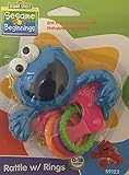 Sesame Beginnings Cookie Monster Rattle with Rings [並行輸入品]