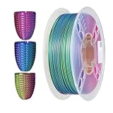 CC3D Tri PLA シルク 3色 ブルー/イエロー/パープル PLA フィラメント用 3D プリンター 1.75mm 1kg シルクPLA ブルー/イエロー/パープル フィラメント 3色混合共押出PLAフィラメント 1000g トリコロール トライ 色
