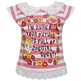 2014年 夏物 アンパンマンガール　衿レース 半袖Ｔシャツ ANPANMAN ピンク◇95cm