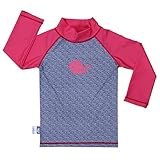 幼児用，ラッシュガ-ドシャツ、セット、５０+日焼予防（シャツS 0-6m,ピンククジラ）