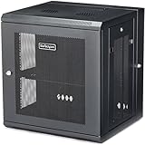 StarTech.com 19インチ サーバーラック/12U/4ポスト/壁掛けタイプ/取付奥行5cm - 41cm/ロック付きラックキャビネット/通気スリット・メッシュ/180度ヒンジ RK12WALHM