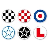 マニアックコレクション(maniac collection)缶バッチ 44mm 1個 イギリス ロンドン チェッカー ターゲット スター vespa UK おしゃれ かわいい チェック バッチ (ターゲット)