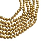 【 8mm 1連 約100個 】 ゴールド 金 ガラスのパールラウンド ガラスビーズ ハンドメイド アクセサリーパーツ パールビーズ ラウンドビーズ ガラス パール ラウンド