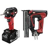 MAX(マックス) コンボ インパクトドライバ【PJ-ID151R-B2C/1850A】(赤)(18V 5.0Ah)フルセット品＆フィニッシュネイラ【TJ-35FN1】(※本体のみ)