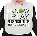 I Know I Play Like A Girl Slogan ネクタイを有する有機ビブ Medium