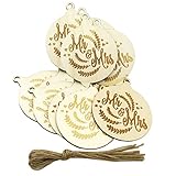 Prettyia 10個入り　木製タグ　結婚式/パーティー用装飾　丸形　自然色　ぶら下げタグ　ホーム飾り　全5種選べ - パターン3