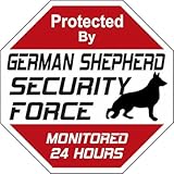 GERMAN SHEPHERD SECURITY FORCE サインボード：ジャーマンシェパード ２４時間監視中 セキュリティ 英語 看板 MADE IN U.S.A [並行輸入品]