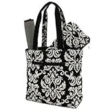 Belvah Quilted Damask 3pc Diaper Bag (Black) by Belvah