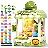 Eohemeral 恐竜爪マシン 子供用 電子アーケードゲームマシン 音楽付き 子供用自動販売機 男の子 誕生日プレゼント おもちゃ 対象年齢3歳以上 ぬいぐるみ20個&恐竜アクセサリー12個(中央)