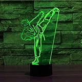 3dグラデーション空手テコンドーナイトライトテーブルデスクOptical Illusionランプ7色変更ライトLEDテーブルランプXmasホームLove Brithday子供キッズ装飾おもちゃギフト