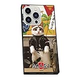 【なめ猫 革ジャン】 iPhoneケース NAMENEKO なめ猫 【iPhone13Pro】 スマホケース ガラスケース スクエアケース ねこ ネコ なめねこ
