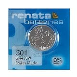 renata レナタ 301 SR43SW ×1個 正規代理店 正規輸入品 でんち ボタン 腕時計電池 時計用電池 SR43SW×1個