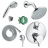 Hansgrohe KSH04448-27483-73PC Raindance Shower Faucet Kit with Handshower PBV Trim with Diverter and