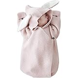 Sleepingバッグvibolaベビー3dウサギ耳ニットおくるみブランケット新生児幼児SleepingおくるみラップSleep Sack M ピンク 445