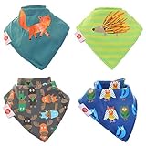 Zippy Fun Baby and Toddler Bandana Bib - Absorbent 100% Cotton Front Dribble Bibs with Adjustable St
