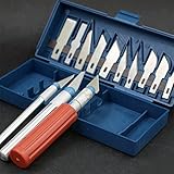 Liebeye アートナイフ 13PCS 炭素鋼 ユーティリティ ナイフセット 10枚ブレード＆アートワーク 3ハンドル 彫刻ツール 小型