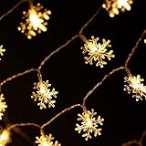 （YOUDEAR）ユーディア イルミネーションライト 電池式 20LED 雪花 ストリングライト 電飾 飾りライト