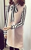 Heaven Days（ヘブンデイズ）長袖 ワンピース ストライプ リボン チュニックロングTシャツ ロンティー レディース セレブ ファッション 16030571