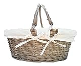 Antique Finish Willow Wicker Open Basket with Swing Handles by Choice Baskets