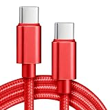 USB C ケーブル type c タイプc ケーブル 絡まない 60W 急速充電 データ転送 ナイロン編み 断線防止 高耐久 (レッド, 1m)