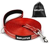 犬用リード ロングリード 犬しつけ用 訓練 大型犬 中型犬 小型犬 夜間 反射糸 ナイロン製 丈夫 長い 犬 ペット用品 (レッド, 10m)