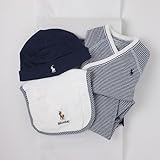 ポロ ラルフローレン 足つき上下セット・3ピースギフトセット[ネイビー](男の子6～9か月用)９Ｍサイズ [並行輸入品]