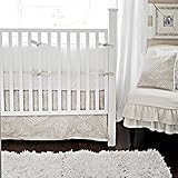 New Arrivals Pebble Moon 4 Piece Crib Set, Khaki/white [並行輸入品]