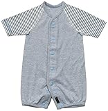 アンナニコラ 上質素材×こだわり仕様の半袖前開きボディ 70cm ブルー NAI11334 日本製