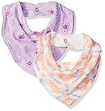 Jessica Simpson Baby 2 Piece Scarf Bib Set Peach/Fair Orchid Print One Size [並行輸入品]