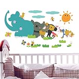 動物列車 ウォールステッカー 動物 wall sticker ウォールペーパー 壁紙 ウォールシール 動物 24*42cm