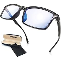 Amazon.co.jp: WEEGU ブルーライトカット メガネ pc メガネ ブルー 