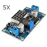 5Pcs LM2596 DC-DC電圧レギュレータディスプレイ付き可変ステップダウン電源モジュール