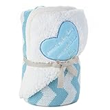 ブルーシェブロンプレミアムシェルパ赤ちゃん毛布