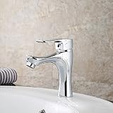 浴室洗面器タップファッション真鍮製洗面器蛇口洗面器シンクミキサータップシングルホールホットコールドミキサータップ 蛇口