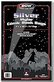 BCW Silver Comic Mylar Bags 2 Mil - Comics, Comic Books Storage Collecting Supplies, 7 1/4 X 10 1/2 