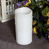 家印象 LEDキャンドル 4h/8h自動消灯タイマー 3*6インチ ホワイト